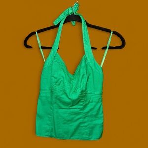 EUC Ann Taylor Vibrant Green Halter Top